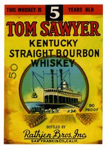 Tom Sawyer Kentucky straight bourbon whiskey, Rathjen Bros., San Francisco