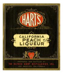 Hart's California peach liqueur, The Alfred Hart Distilleries, Los Angeles