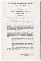 Public proclamation No. 13, October 19, 1942