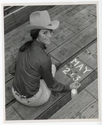 Linda Medares, 48th annual Hayward rodeo hostess. Alameda County, California