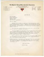 Letter from Lincoln Kanai, Executive Secretary, Japanese YMCA, to Tom C. Clark, Alien Coordinator, Western Command, April 30, 1942