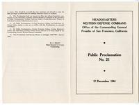 Public proclamation No. 21, December 17, 1944