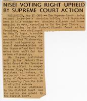 Nisei voting right upheld by Supreme Court action