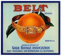 Belt Brand oranges, Gold Buckle Association, East Highlands