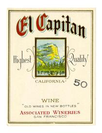 El Capitan California wine, Associated Wineries, San Francisco