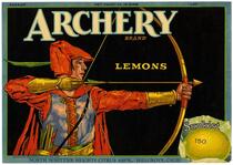 Archery Brand lemons, North Whittier Heights Citrus Ass'n., Hillgrove