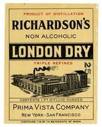 Richardson's non-alcoholic London dry, Prima Vista Company, New York-San Francisco