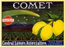 Comet brand lemons, Central Lemon Association, Villa Park