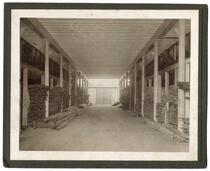 Interior view of a lumber warehouse