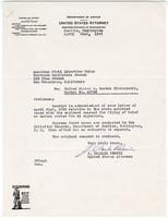 Letter from J. Charles Dennis, United States Attorney, to American Civil Liberties Union of Northern California, April 22, 1943