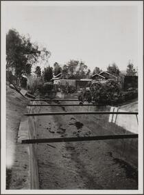 Open storm drain east of Madison Avenue between Walnut Street and Colorado Boulevard, Pasadena