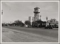 Walnut Park water tanks, looking southeast on Florence Avenue from Santa Fe Avenue