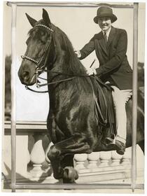 Miss Beatrice Alcott riding Princess Pat, October 20, 1928
