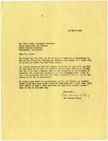 Letter from Don Greame Kelley to Fred W. Links, Assistant Director of the California State Dept. of Finance, 1953 March 30