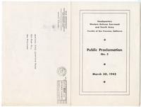 Public proclamation No. 5, March 30, 1942