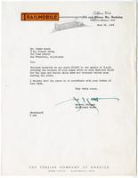Letter to Clyde Sarah [alias for Fred Korematsu] from J. Kuttler, General Manager, California Works, Trailer Company of America, June 26, 1942