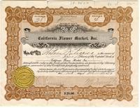 Certificate number 38 for California Flower Market, Inc. stock