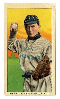 Claude Berry, catcher, San Francisco Seals, 1910, Obak cigarette card