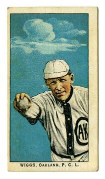 Jimmy Wiggs, pitcher, Oakland Oaks, 1911, Obak cigarette card