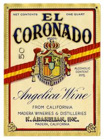 El Coronado Brand Angelica wine, K. Arakelian, Inc., Madera Wineries & Distilleries, Madera