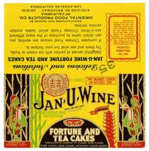 Jan-U-Wine brand fortune and tea cakes, Oriental Food Products Co. of California, Los Angeles