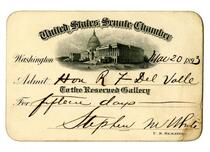 Admission ticket to the United States Senate Chamber