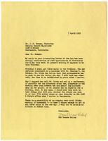 Letter from Don Greame Kelley to J.N. Bowman, Historian at Central Record Depository, 1953 April 7