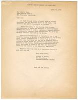 Letter from William A. Boekel, Lt. Col., F. A., Assistant Provost Marshal, Western Defense Command and Forth Army, to Lincoln Kanai, April 26, 1942
