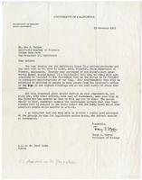 Letter to Don Greame Kelley from Dr. Tracy I. Storer, Professor of Zoology at U.C. Davis, 1953 February 25