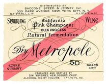 Dry Metropole California pink Champagne, Simi Wineries, Healdsburg