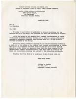 Letter from Lt. Col. William A. Boekel, Assistant Provost Marshall, Wartime Civil Control Administration, to Lincoln Kanai, April 26, 1942