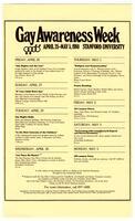 Gay Awareness Week April 25-May 5 1980 Stanford University