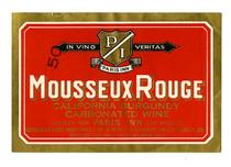Mousseux Rouge California Burgundy carbonated wine, Fruit Industries, Ltd., Los Angeles