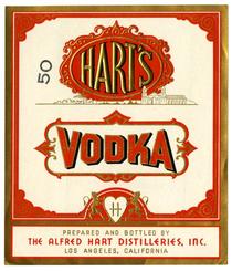 Hart's vodka, The Alfred Hart Distilleries, Los Angeles