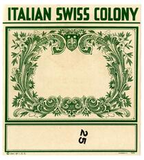 Blank label, Italian Swiss Colony