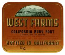 West Farms Brand California ruby port, Elk Grove Winery, Elk Grove