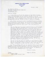 Letter from Roger Baldwin, Director, American Civil Liberties Union, to Homer L. Morris, American Friends Service Committee, March 1, 1943