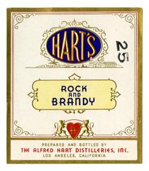 Hart's rock and brandy, The Alfred Hart Distilleries, Los Angeles