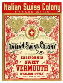 Italian Swiss Colony California sweet vermouth, Italian Swiss Colony, Asti