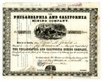 Philadelphia and California Mining Company stock certificate no. 318 : Philadelphia, 1852 April 7.