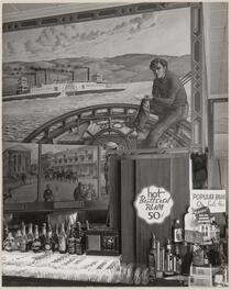 Mural depicting Jack London, Brewery, Benicia, Solano County, California