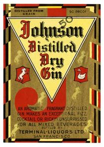 Johnson distilled dry gin, Terminal-Liquors, San Francisco