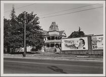 Fair Oaks Avenue, east side from south of Eureka Street house on 90th Street, Pasadena; showing Wrigley's gum billboard