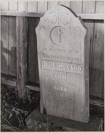 Headstone of Louis Morand, an early settler of Caspar, Mendocino County, California