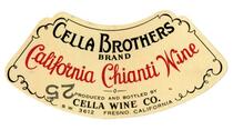 Cella Brothers Brand California Chianti wine, Cella Wine Co., Fresno
