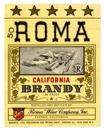 Roma California brandy, Roma Wine Company, Inc., Fresno