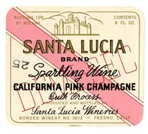 Santa Lucia Brand California pink Champagne, Santa Lucia Wineries, Fresno
