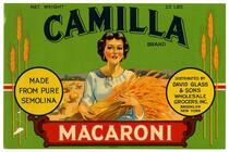 Camilla Brand macaroni, David Glass & Sons Wholesale Grocers, Inc., Brooklyn, New York