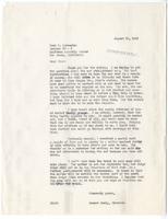 Letter from Ernest Besig, Director, American Civil Liberties Union of Northern California, to Fred Korematsu, August 27, 1942