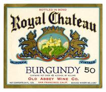Royal Chateau Burgundy, Old Abbey Wine Co., San Francisco